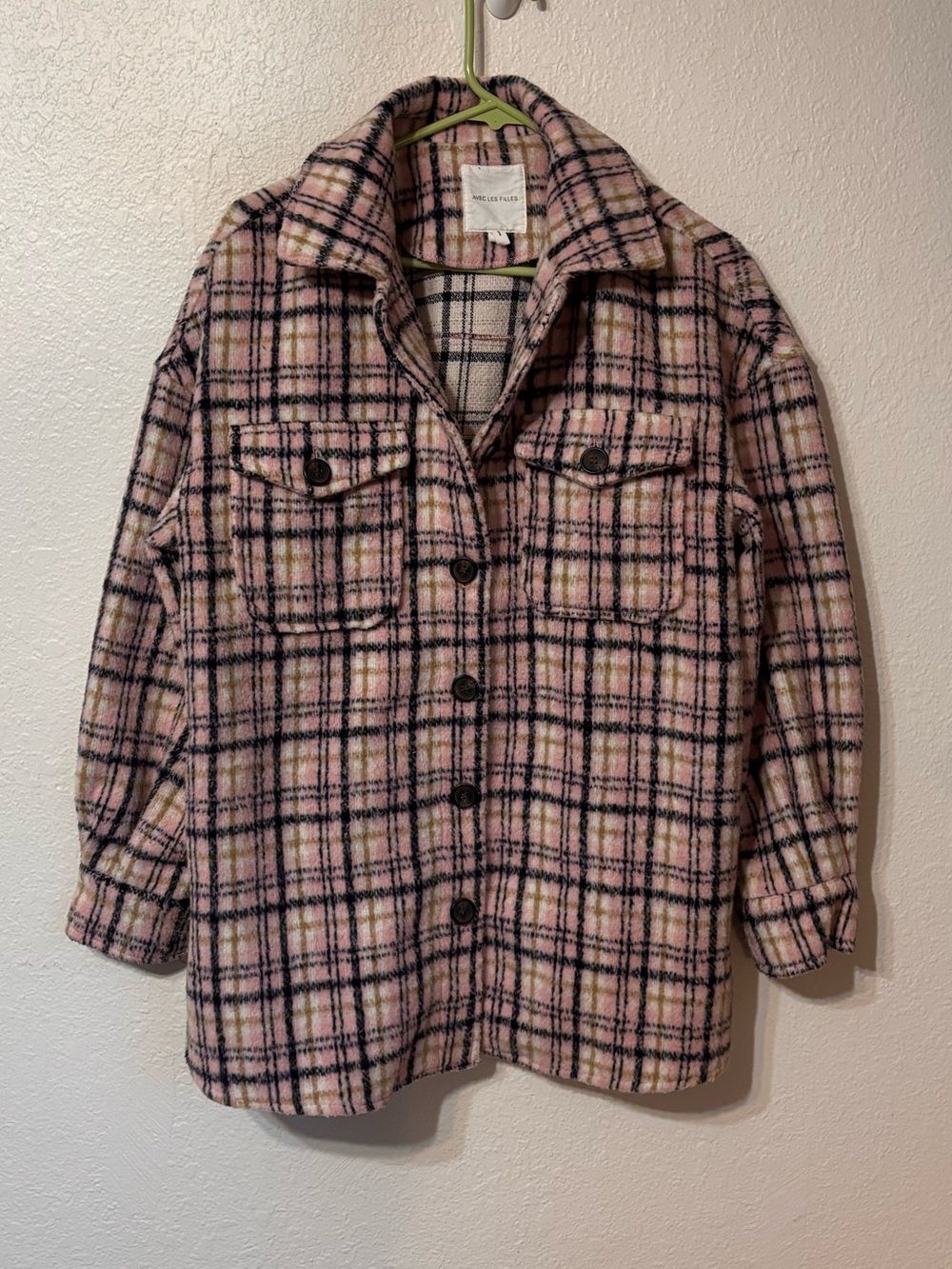 Avec Les Filles Plaid Shacket Small